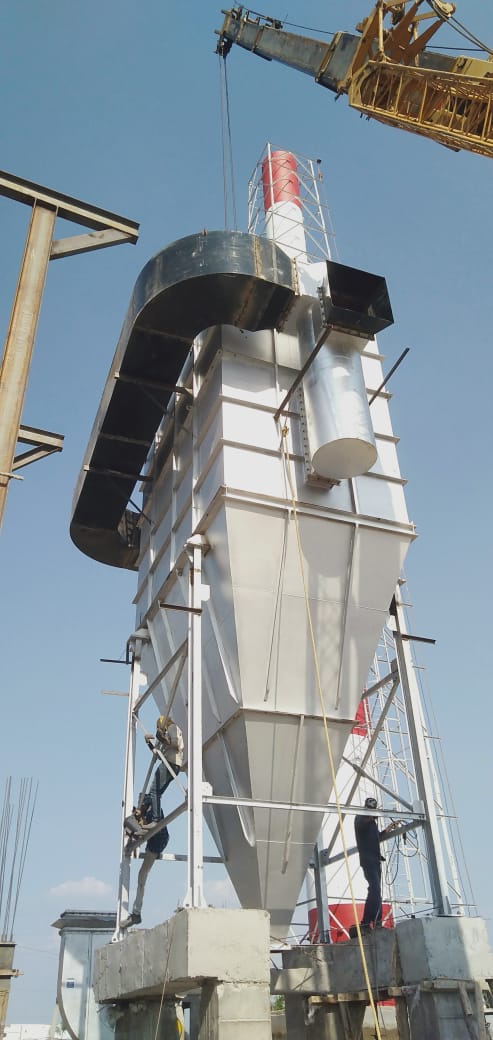 Durable bag filter system designed for air pollution control in factories.