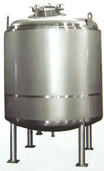stainless steel jacketed vessel for industrial mixing and heating.